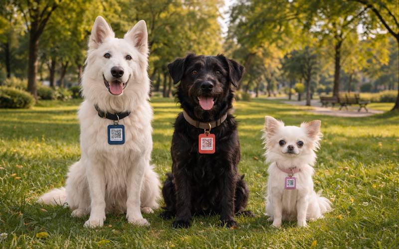 QR tag on pet collar - whostravel.ing