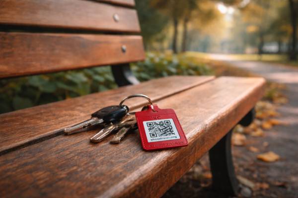 QR tag on home keys - whostravel.ing